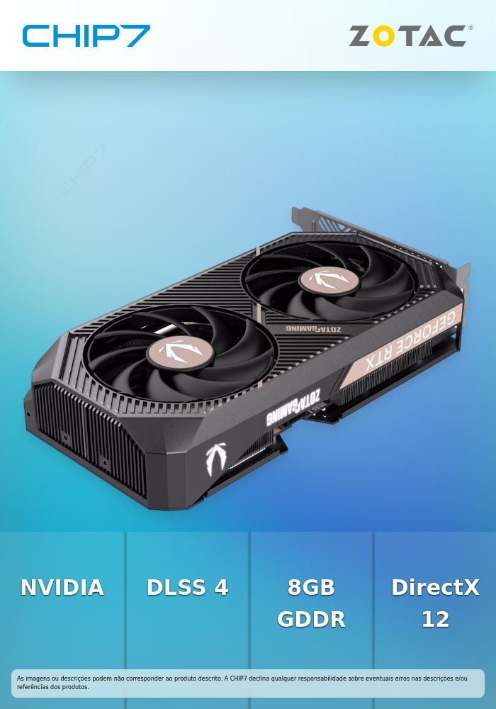 Placa Gráfica ZOTAC GeForce RTX 5060 Amp 8GB GDDR7 DLSS4