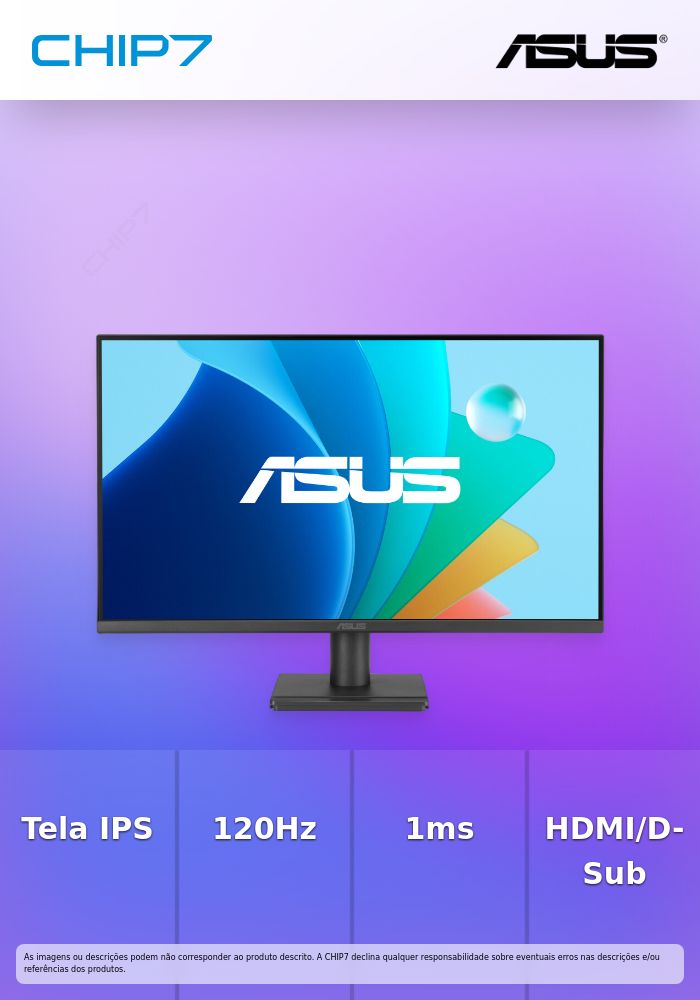 ASUS VA279HG 27inch IPS WLED FHD 16:9 120Hz 300cd/m2 1ms HDMI D-Sub Black