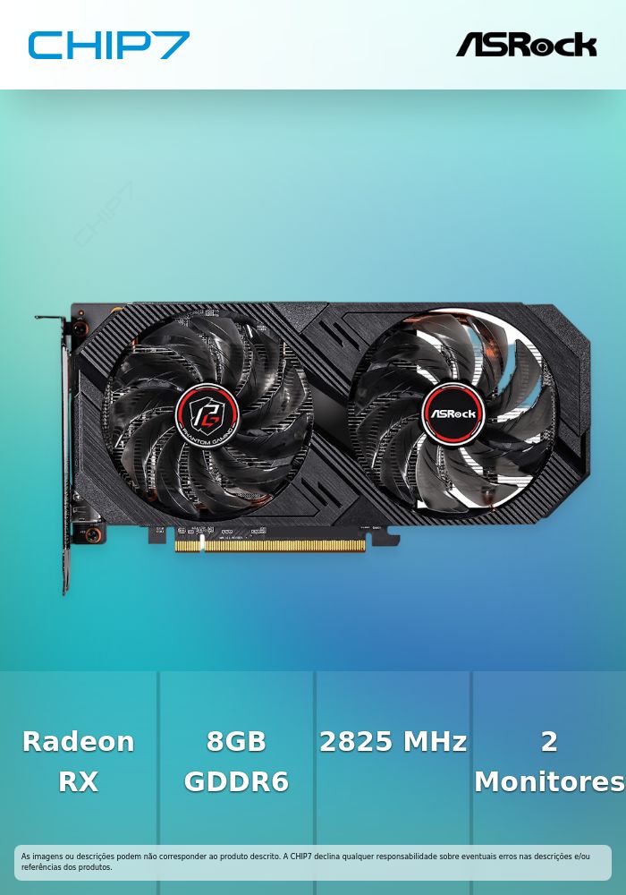 Placa Gráfica ASRock Phantom Gaming Radeon RX 6500 XT 8GB OC