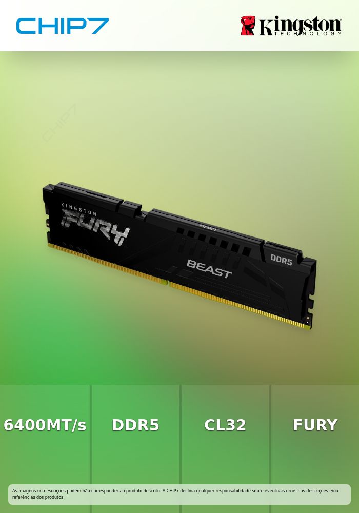 KINGSTON 16GB 6400MT/s DDR5 CL32 DIMM FURY Beast Black EXPO