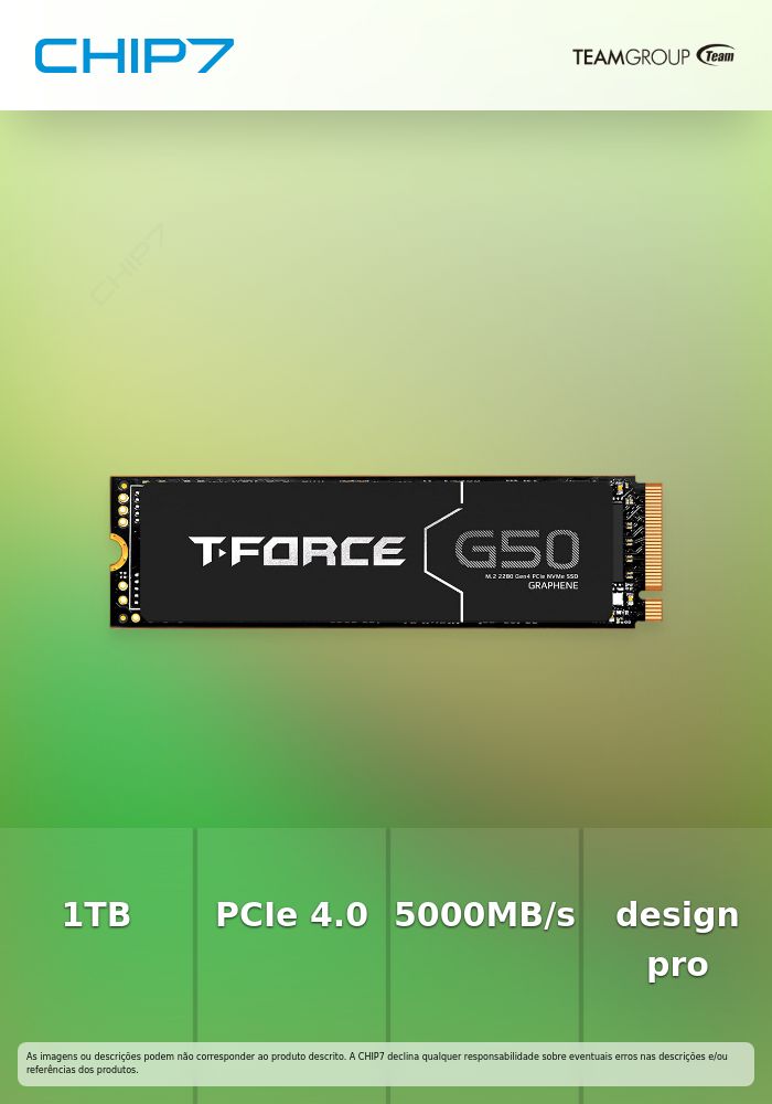 TEAM GROUP M.2 PCIe 4.0 NVMe 1TB T-FORECE G50-5000R/4800W SSD