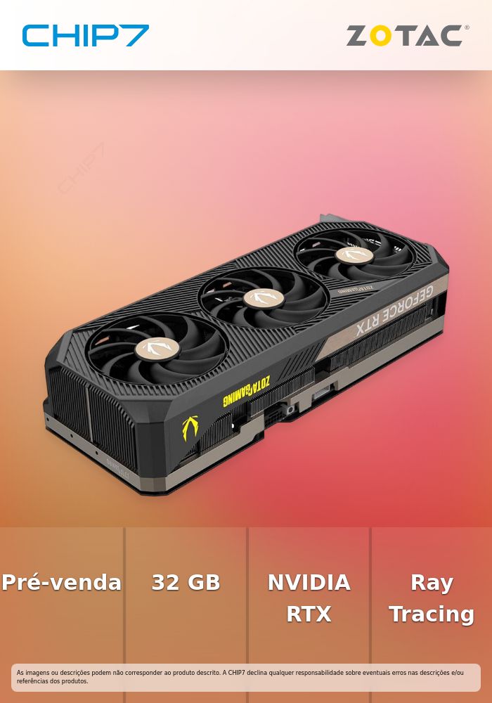 Placa Gráfica ZOTAC GAMING GEFORCE RTX 5090 SOLID OC 32GB GDDR7