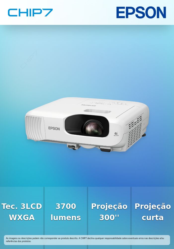 EPSON VIDEOPROJETOR EB-W56S 3700AL HD 3LCD SUBST EB-530