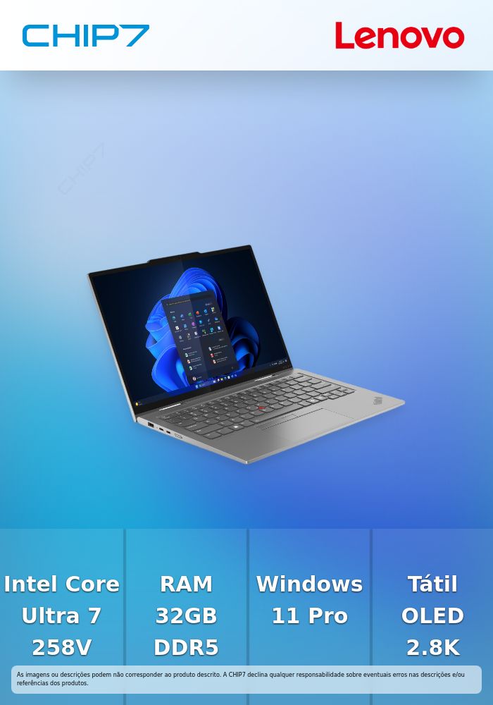 Portátil 2-em-1 Lenovo ThinkPad X1 2-in-1 Gen 10 – Intel Core Ultra 7 258V / 32GB RAM / 1TB SSD / 14