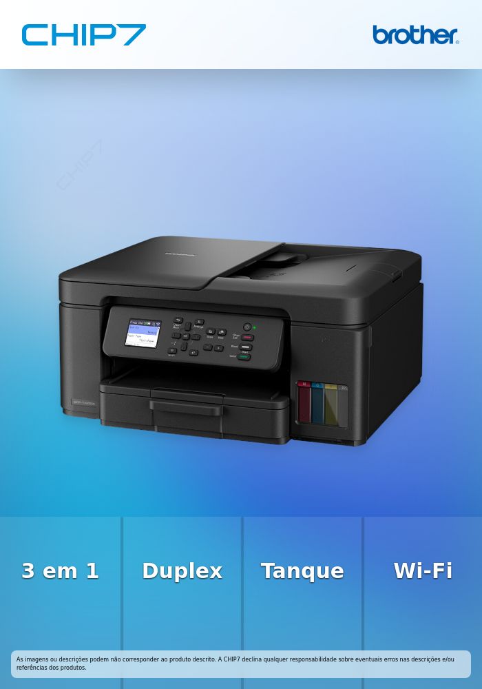 Brother – Impressora 3 em 1 / Impressão, Cópia, Digitalização / Duplex Automático / Tanques de Tinta Recarregáveis – DCP-T780DW