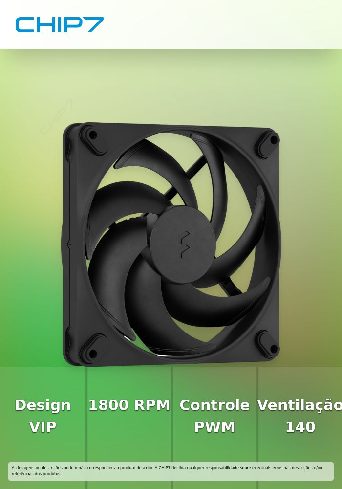 Ventoinha Fractal Design Momentum 14 140mm 1800RPM 4 Pinos PWM Preta
