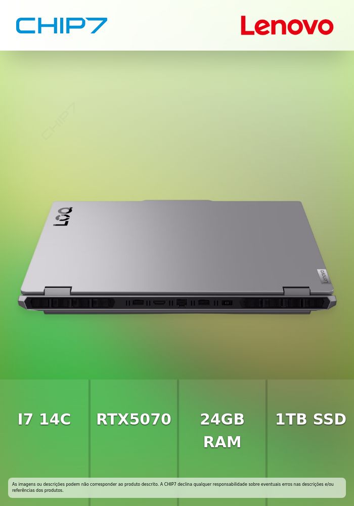 Portátil Lenovo - I7 13650HX / RTX 5070 8GB / 24GB / 1TB SSD / 15.6