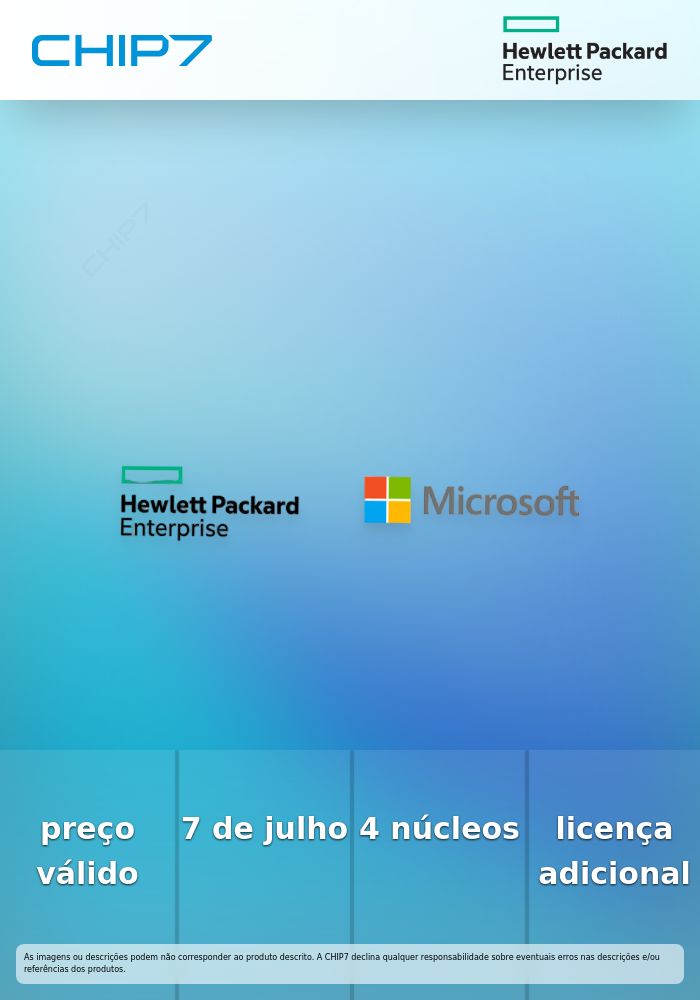 MS Windows Server 2025 4-core Standard Additional License WW SW  - preço válido p/ unidades faturadas até 7 de julho ou fim de stock