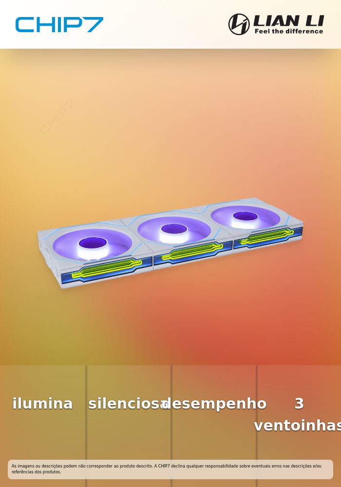 Ventoinha Lian Li UNI FAN SL120 Infinity Wireless RGB PWM Branco 120mm (Pack 3)
