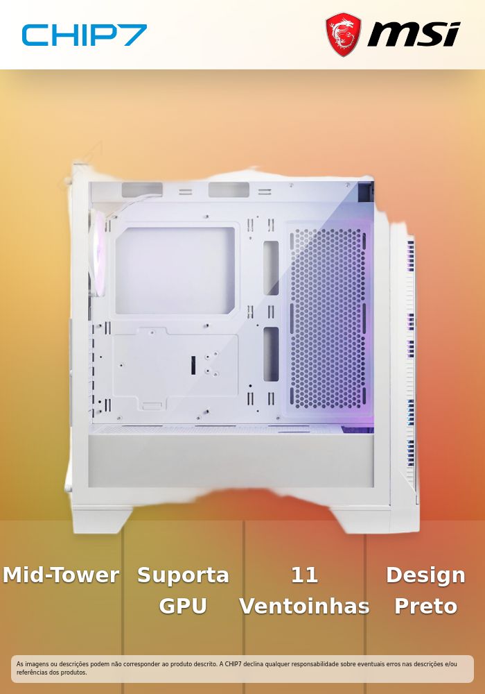 Caixa ATX MSI MAG FORGE 320R AIRFLOW ARGB Vidro Temperado Branca