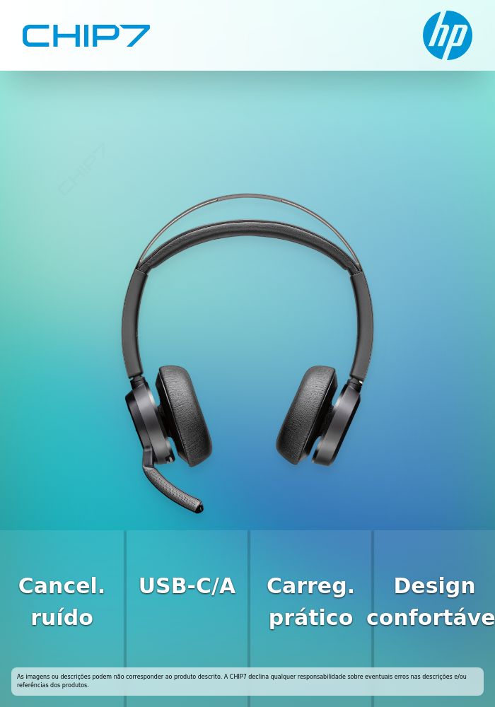 HP Poly Voyager Focus 2 USB-C-C Headset +USB-C/A Adapter +Charging Stand SmartBuy