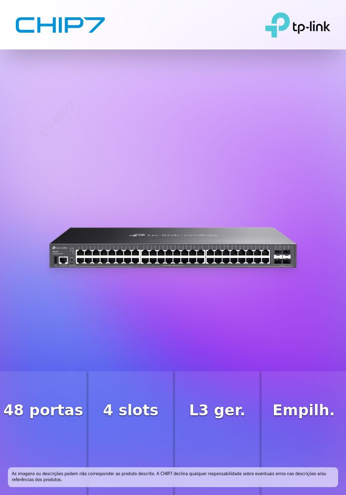 Omada 48-Port Gigabit Stackable Lite L3 Managed Switch with 4 10G Slots