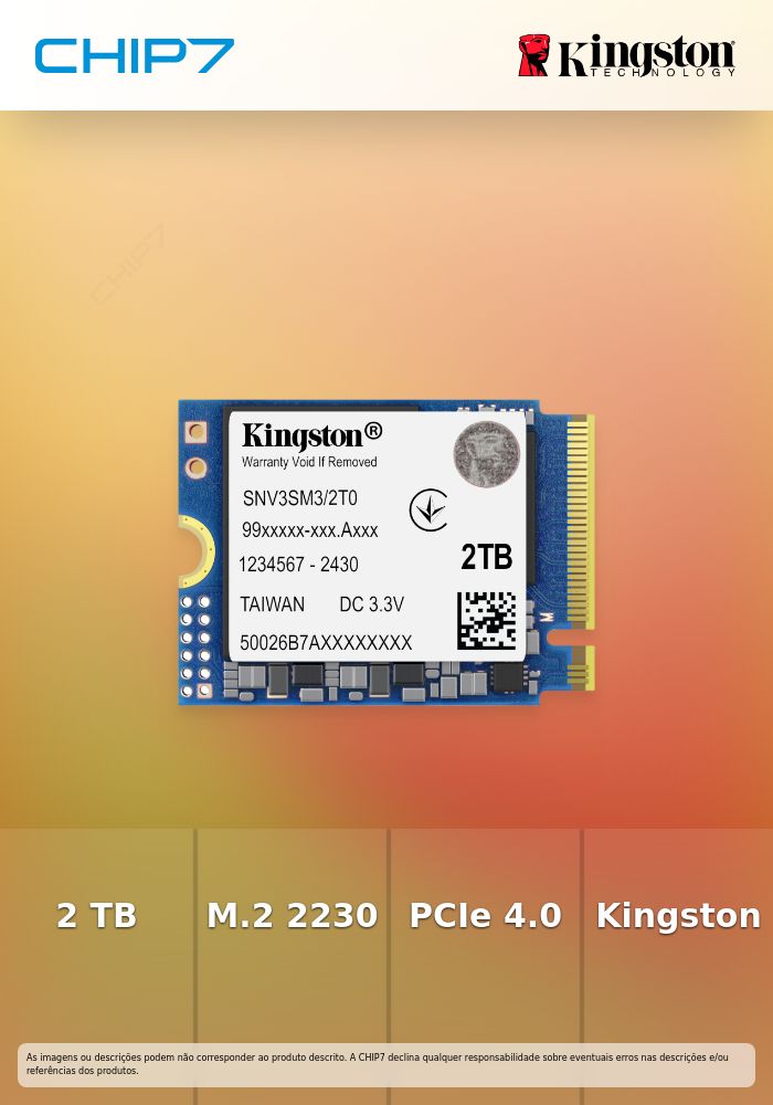 Kingston NV3 - SSD - 2 TB - interna - M.2 2230 - PCIe 4.0 x4 (NVMe)