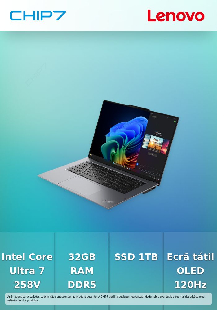 Portátil Profissional Lenovo ThinkPad X9-15 Gen 1 – Intel Core Ultra 7 258V / 32GB RAM / 1TB SSD / 15.3