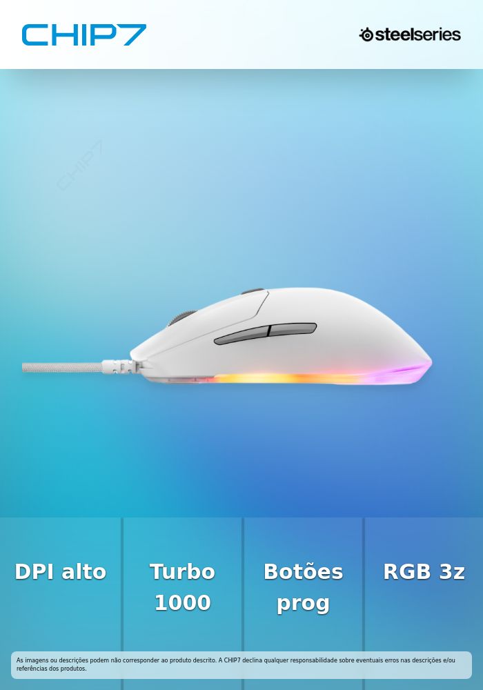 Rato SteelSeries Rival 3 Gen 2 Branco