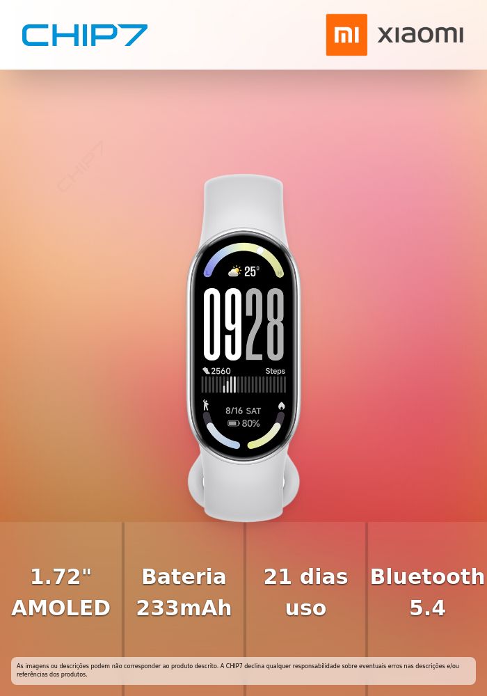 Smartband Xiaomi Band 10 Prateada