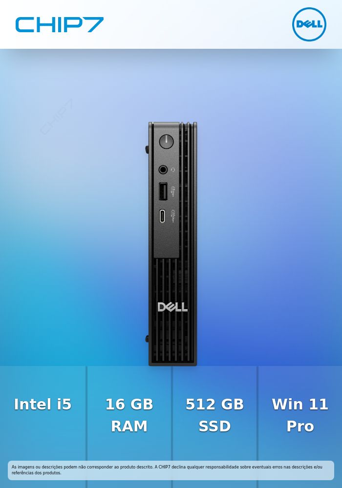 DELL PRO MICRO QCM1250 i5-14500t 16GB 512DB SSD W11PRO 1Y