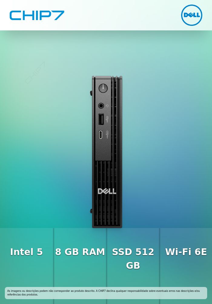 DELL PRO MICRO QCM1250 U5-235T 8GB 512GB SSD W11 PRO 1Y