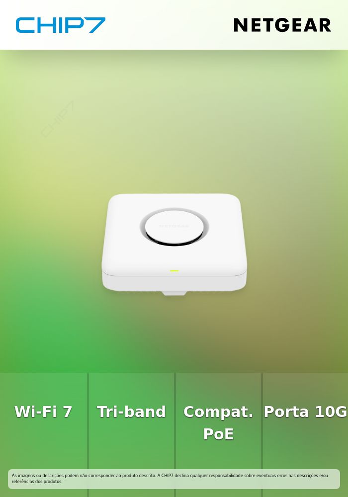 Access Point Wireless NETGEAR Business WBE750 Tri-band PoE 10G Wi-Fi 7