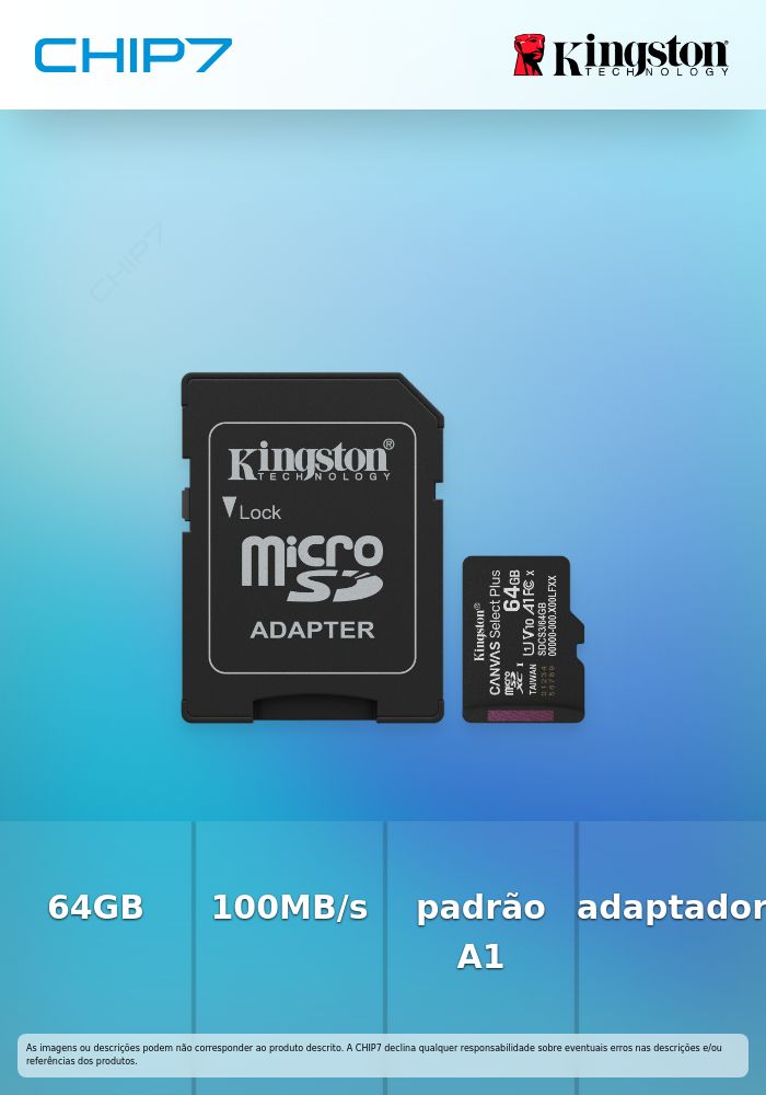 64GB microSDXC Canvas Select Plus Gen3 100MB/s A1 Card + Adapter