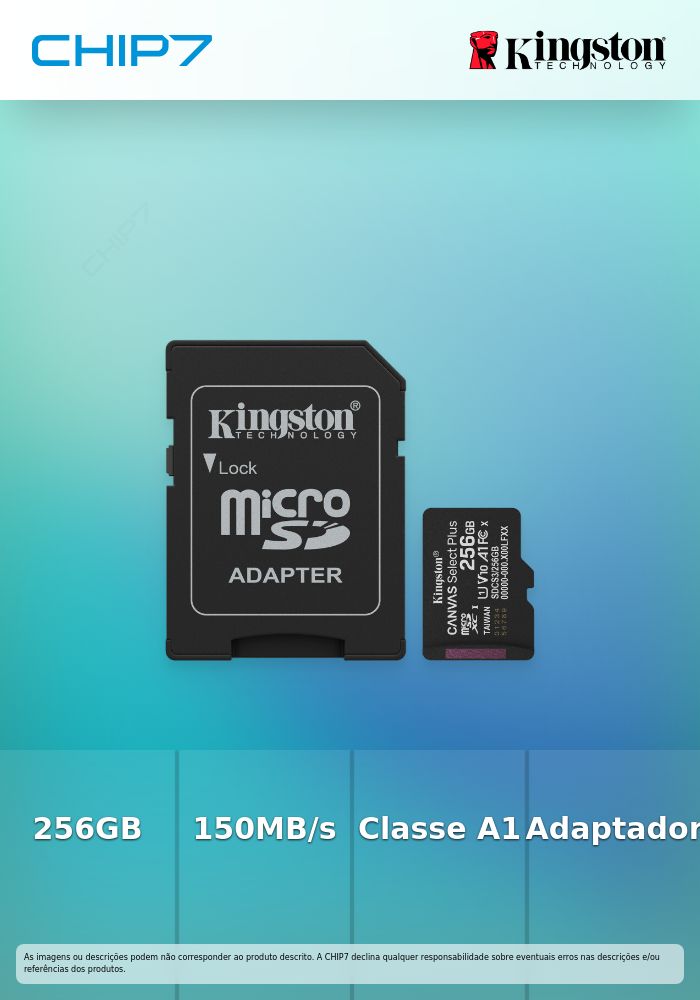 256GB microSDXC Canvas Select Plus Gen3 150MB/s A1 Card + Adapter