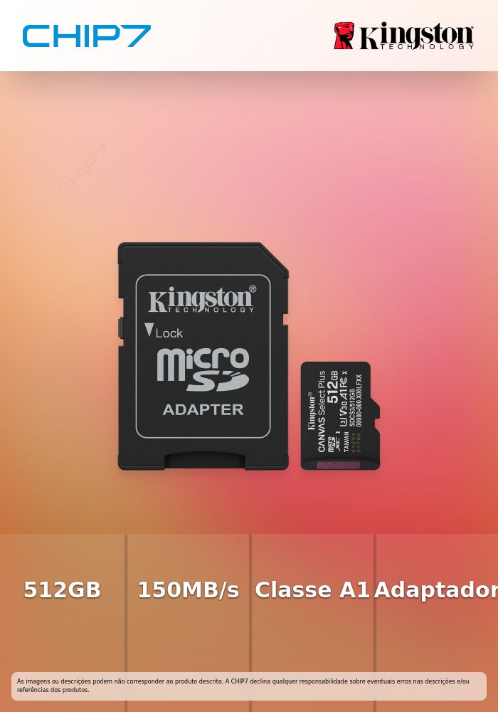 512GB microSDXC Canvas Select Plus Gen3 150MB/s A1 Card + Adapter