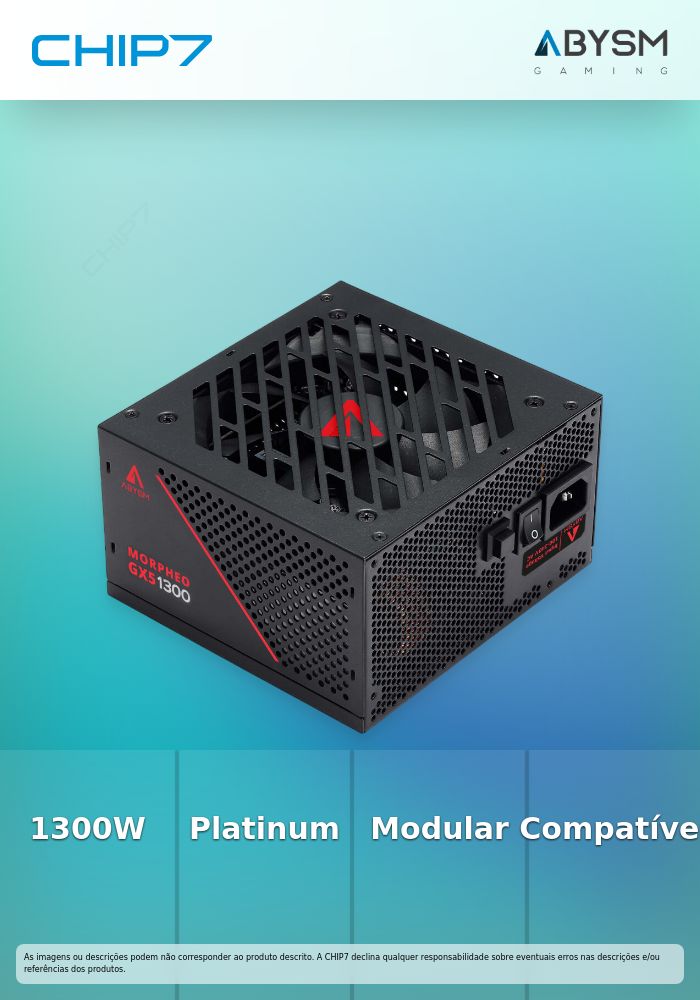 ABYSM GAMING FONTE ALIMENT ATX 1300W M GX5 PLATINIUM FULL MODULAR