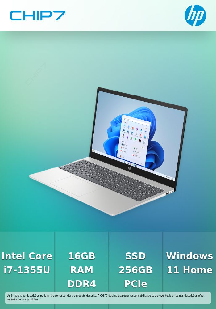 Portátil HP Laptop 15-FD0095NP – Intel Core i7-1355U / 16GB RAM / 256GB SSD / 15.6