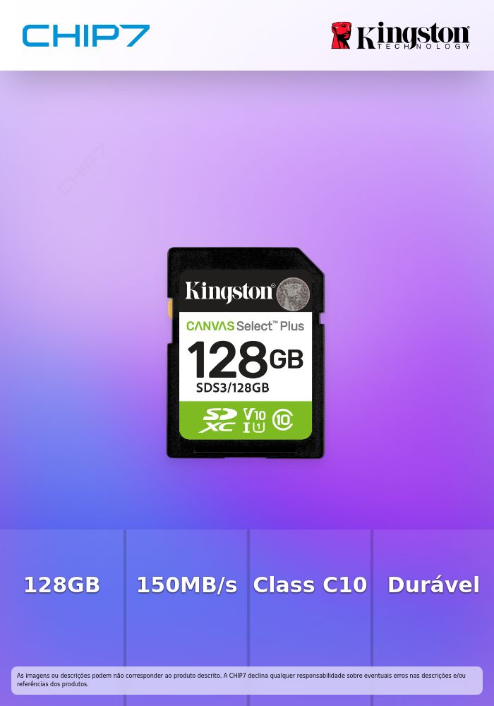 128GB SDXC Canvas Select Plus Gen3 150MB/s C10 UHS-I U1 V10