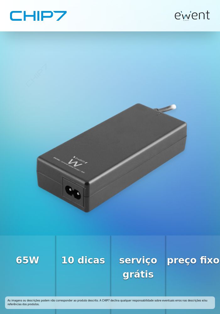 Universal Automatic Notebook charger Home 65Watt, 10 tips, w free tip service » preço válido até nova comunicação