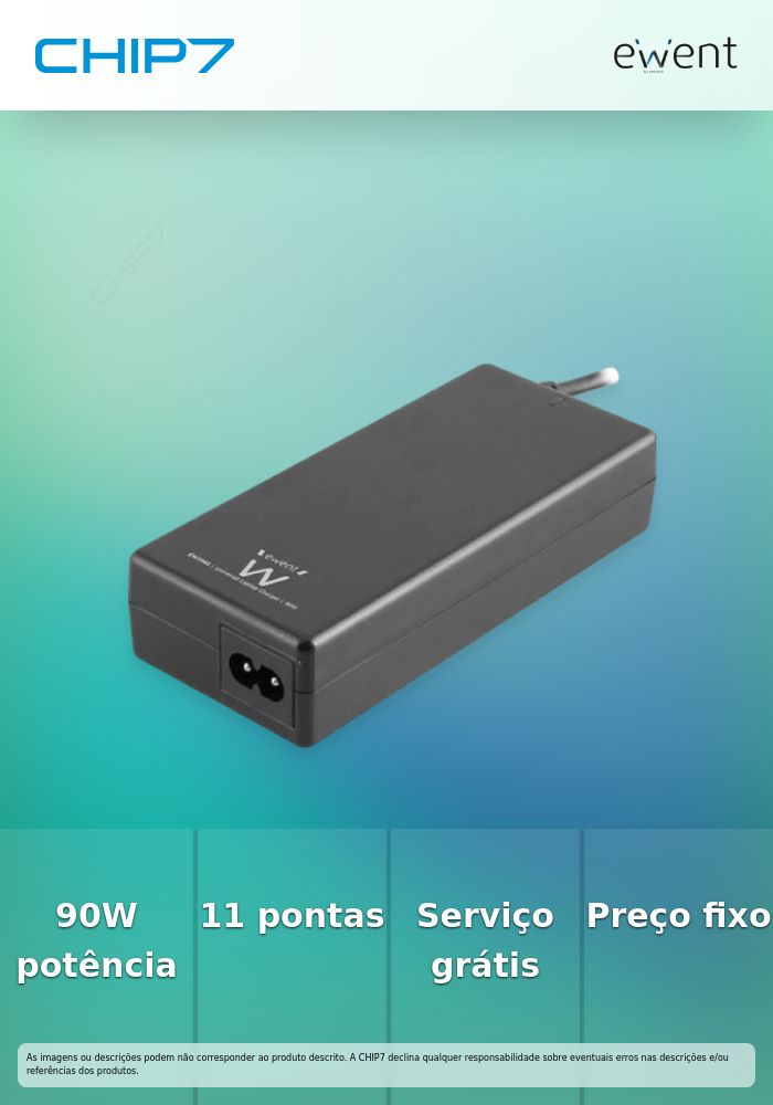 Universal Automatic Notebook charger Home 90Watt, 11 tips, w free tip service » preço válido até nova comunicação
