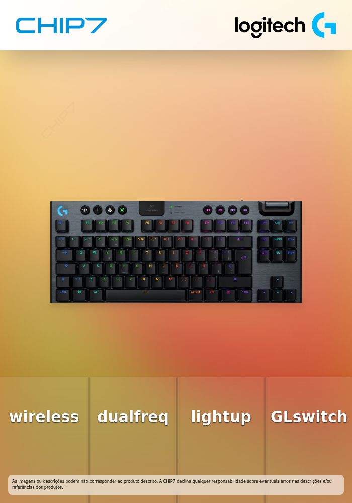 Logitech G G915 X - Teclado - LIGHTSPEED - luz traseira - sem fios - Bluetooth 5.0, 2.4 GHz, USB - QWERTY - Espanhol - interruptor: GL Tactile - preto