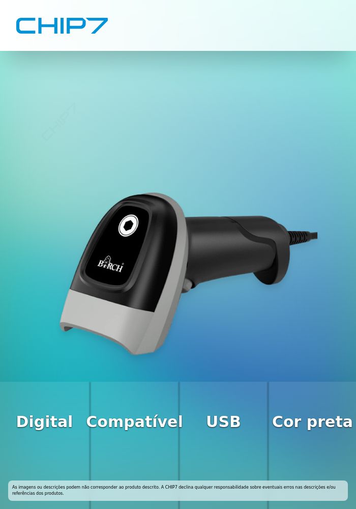 Scanner Birch BS-101, Imager 1D / 2D ou QR-Code; Interface USB; Côr Preto , c/ Suporte