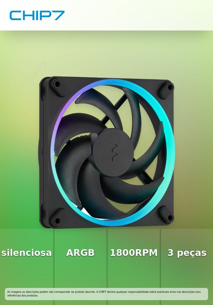 Ventoinha Fractal Design Momentum 14 140mm 1800RPM 8 Pinos RGB Preta (3 Pack)