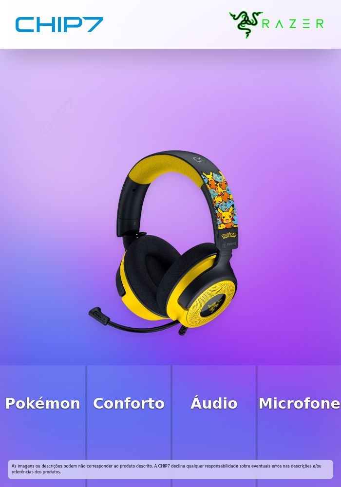 Auscultadores Kraken V4 X - Pokémon Kanto Starters Ed.