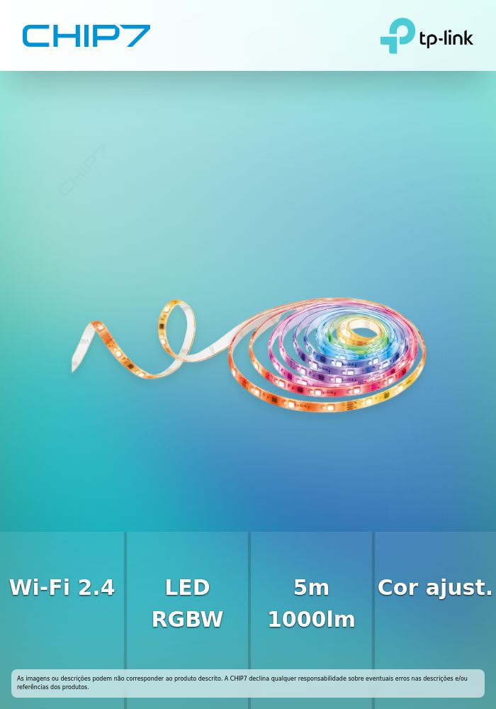 TP-LINK Smart Light Strip Multicolor 2.4 GHz Wi-Fi 802.11b/g/n one 16.4 ft/5m RGBW+IC LED light strip 1000lm 2500K-6500K tunable