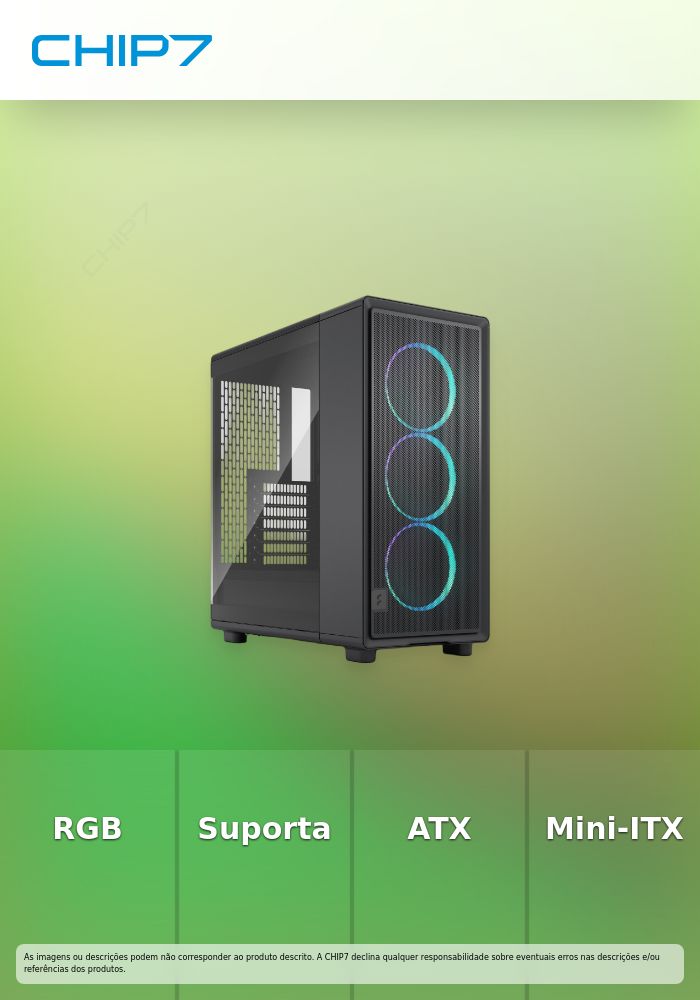 Caixa ATX Fractal Design Epoch Black Tempered Glass RGB Light Tint