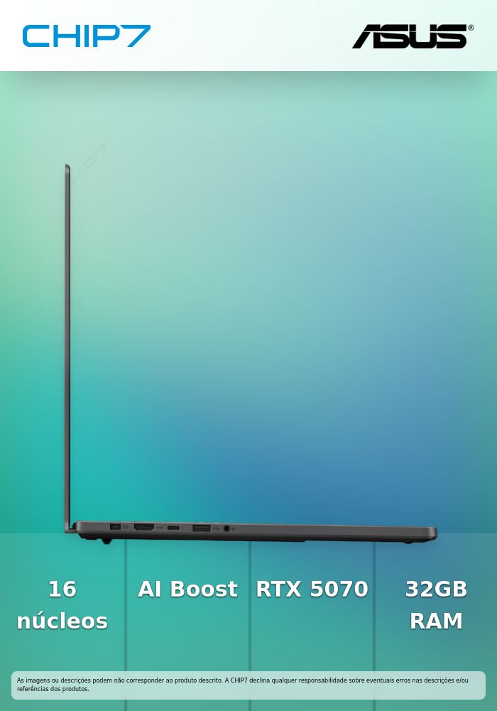 Portátil ASUS - Intel Core Ultra 9 285H / NVIDIA RTX 5070 8GB / 32GB RAM / 2TB SSD / 16