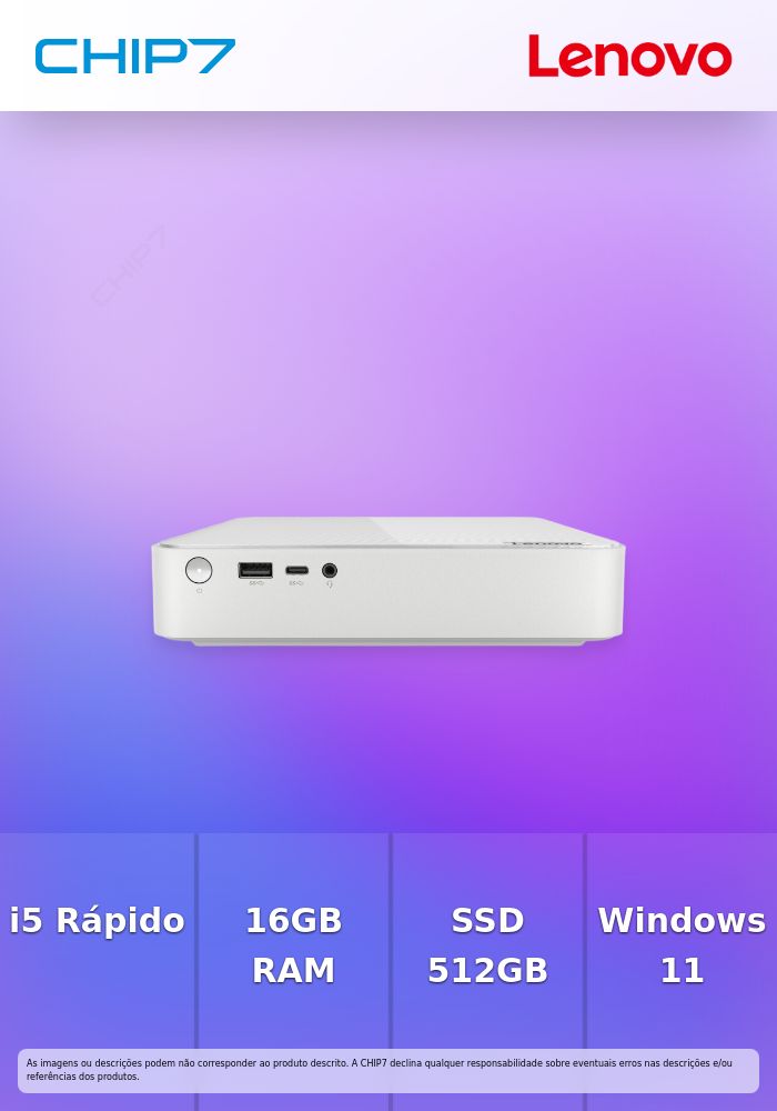 IdeaCentre Mini 01IRH8-356 - Intel Core i5-13420H, 16GB, 512GB SSD M.2 2280 PCIe 4.0x4 NVMe, UHD Graphics, Windows 11 Home - Silver