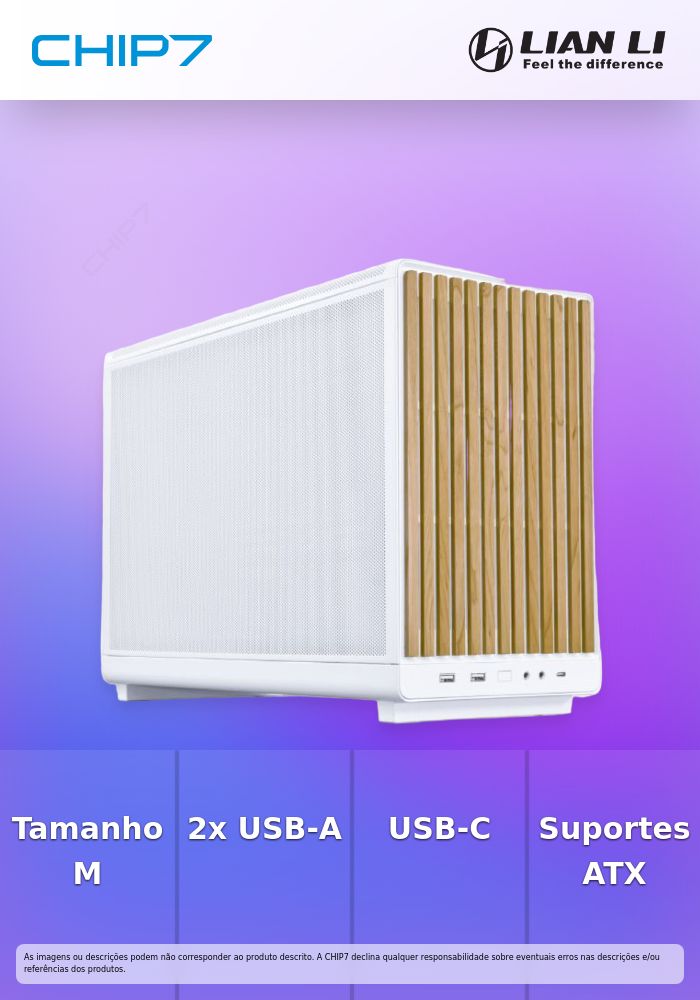 Caixa Micro-ATX Lian Li x Dan Cases A3 Branca Madeira Vidro Temperado