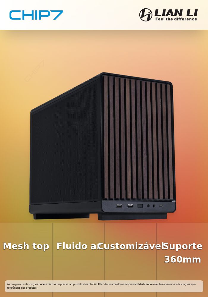 Caixa Micro-ATX Lian Li x Dan Cases A3 Preta Madeira Vidro Temperado