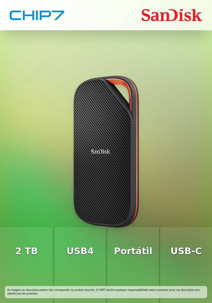 SanDisk Extreme PRO - SSD - 2 TB - externa (portátil) - USB4 (USB C conector)