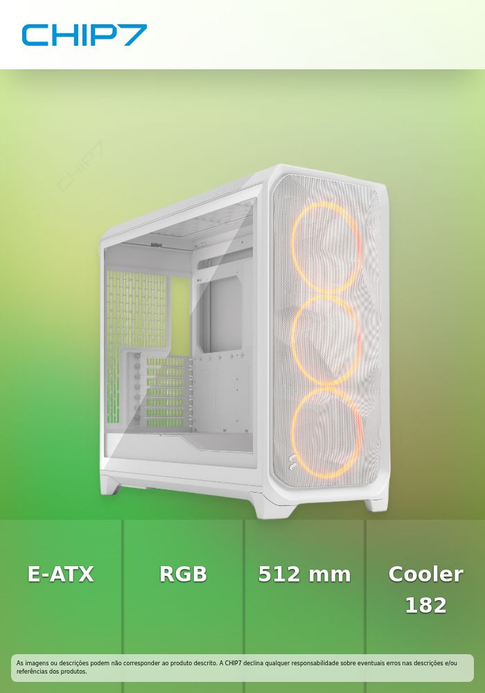 Caixa E-ATX Fractal Design Meshify 3 XL RGB Branca TG Clear Tint