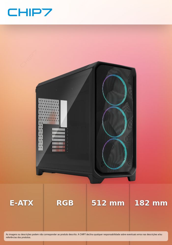Caixa E-ATX Fractal Design Meshify 3 XL RGB Preta TG Light Tint