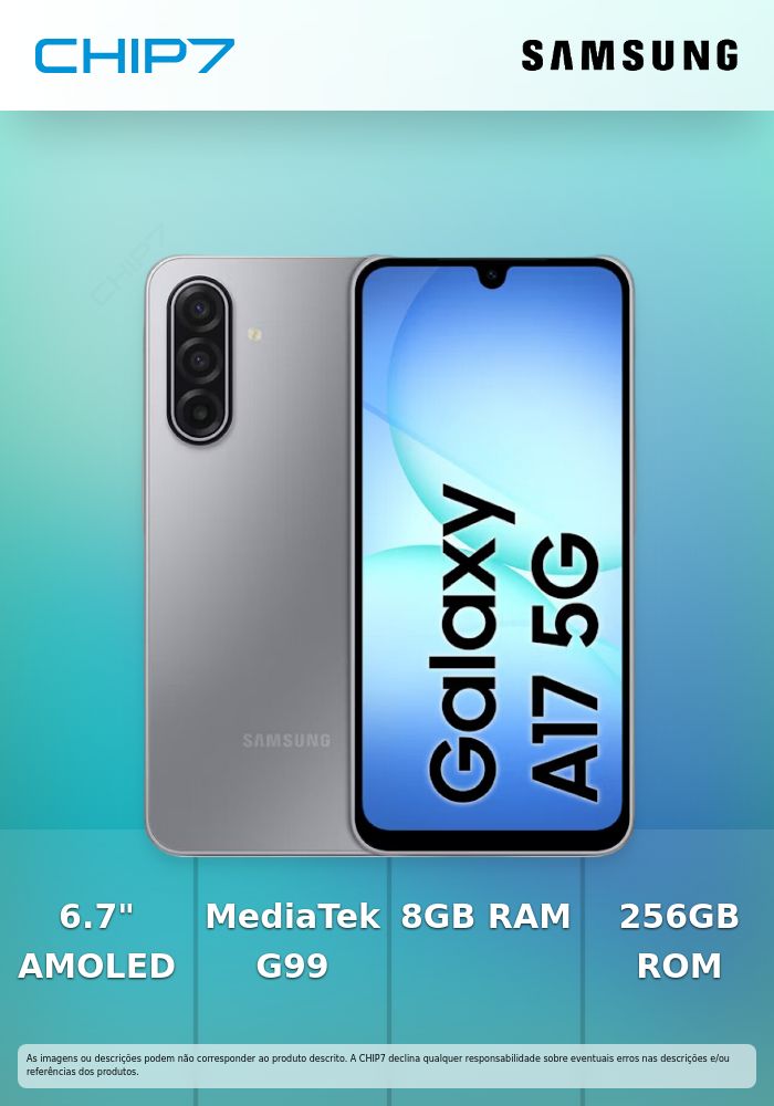 SAMSUNG Galaxy A17 8GB 256GB 5G 6.7in 5000mAh 25w IP54 OS-6T SMR-6Y Gray Android15