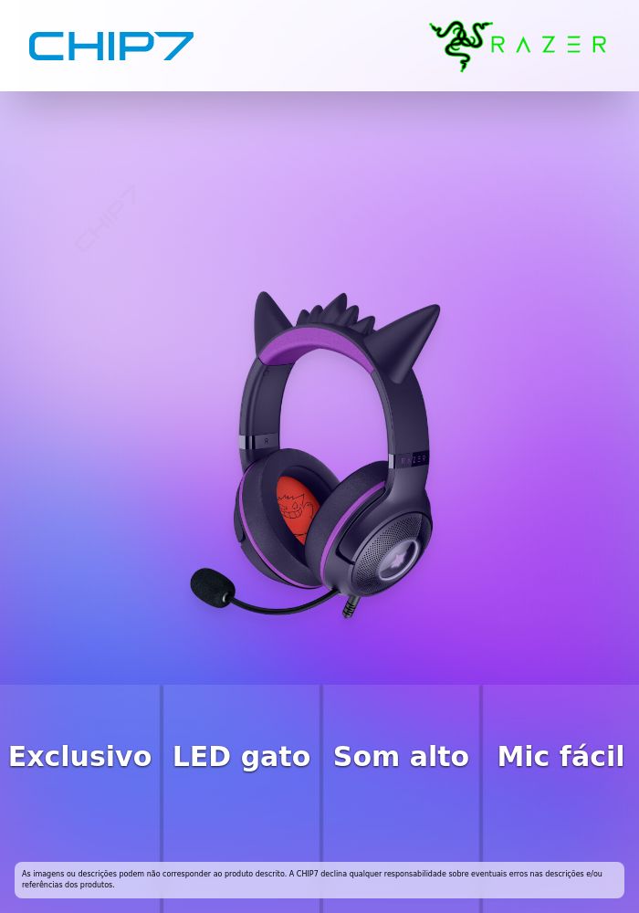 Auscultadores Kraken Kitty V2 - Pokémon Gengar Ed.
