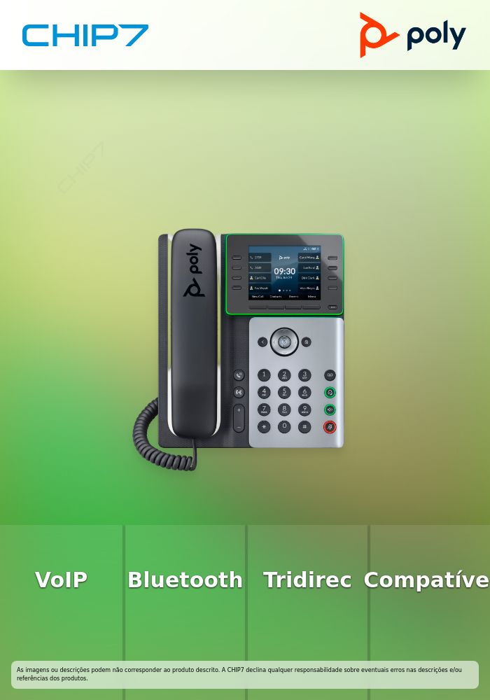 Poly Edge E320 - Telefone VoIP - com interface Bluetooth - tridirecional capacidade de chamada - SIP - preto - Replaces Poly SKU 2200-87000-025