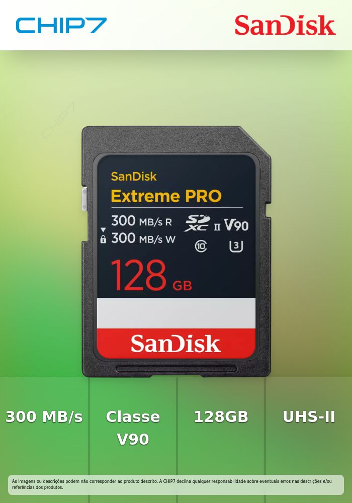 Extreme PRO 128GB V90 SDXC UHS-II 300MBs
