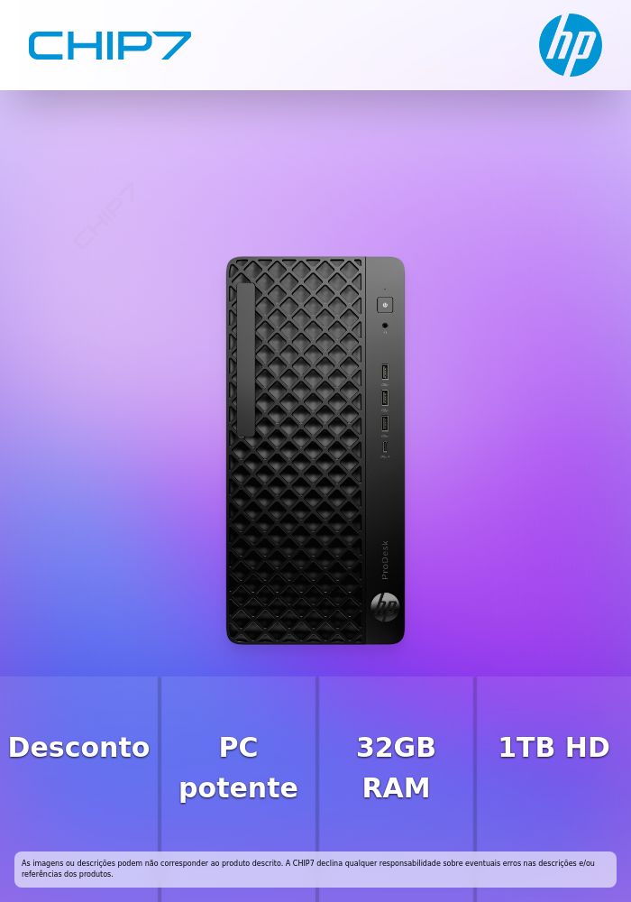 HP ProDesk 4 TWR G1i U7265 32GB/1TB PC  > Quanto mais comprar maior é o desconto ! » Qt superior a 10 requer dados do cliente final e pré-aprovação da marca- válido p/ unid. faturadas até 31 de Outubro ou fim de stock