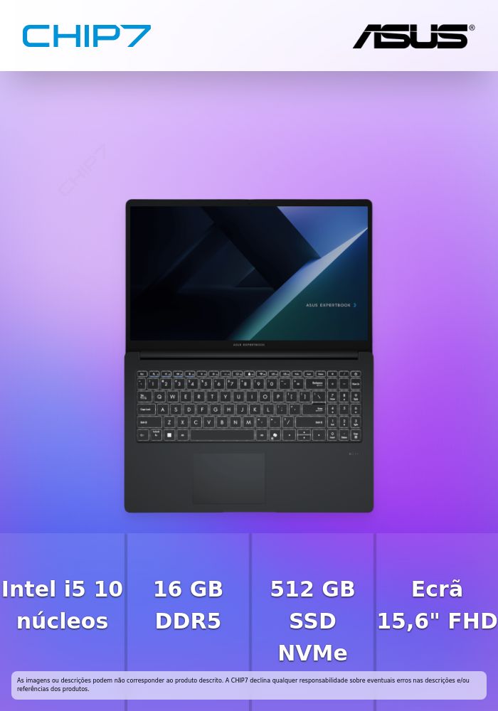 ASUS ExpertBook Essential B1503CVA Intel Core 5 120U 15.6inch FHD 16GB 512GB Intel UMA W11P 3Y